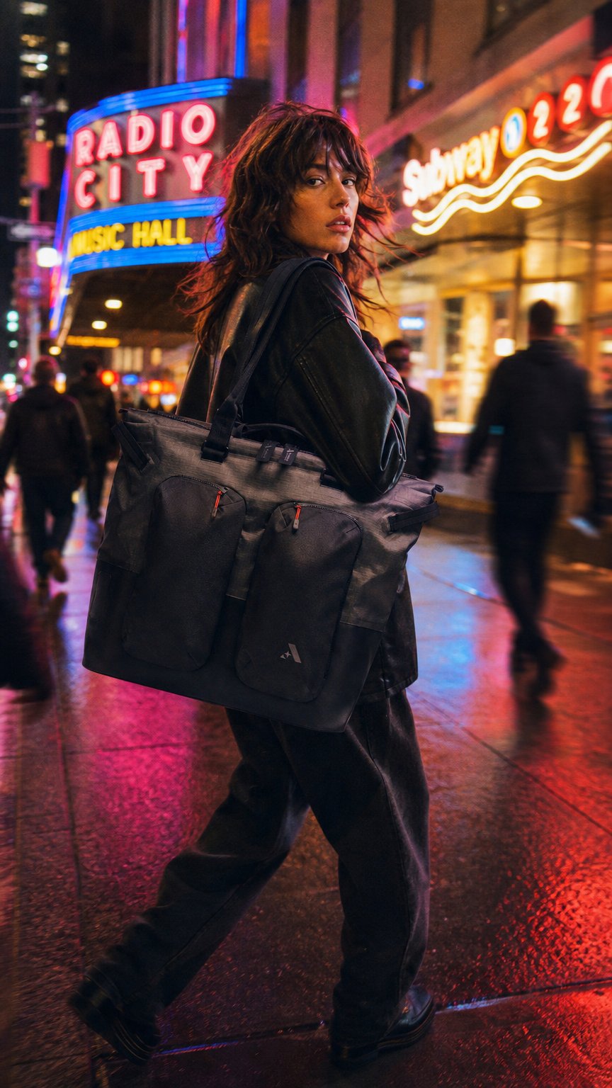 AI product shot of Solstice Tote 40L