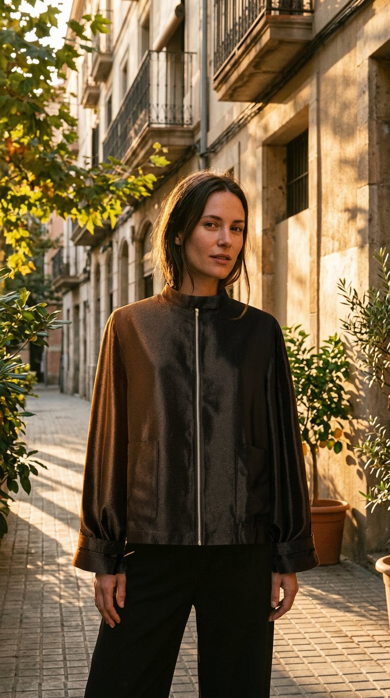 AI product shot of PEDRA JACKET BLACK