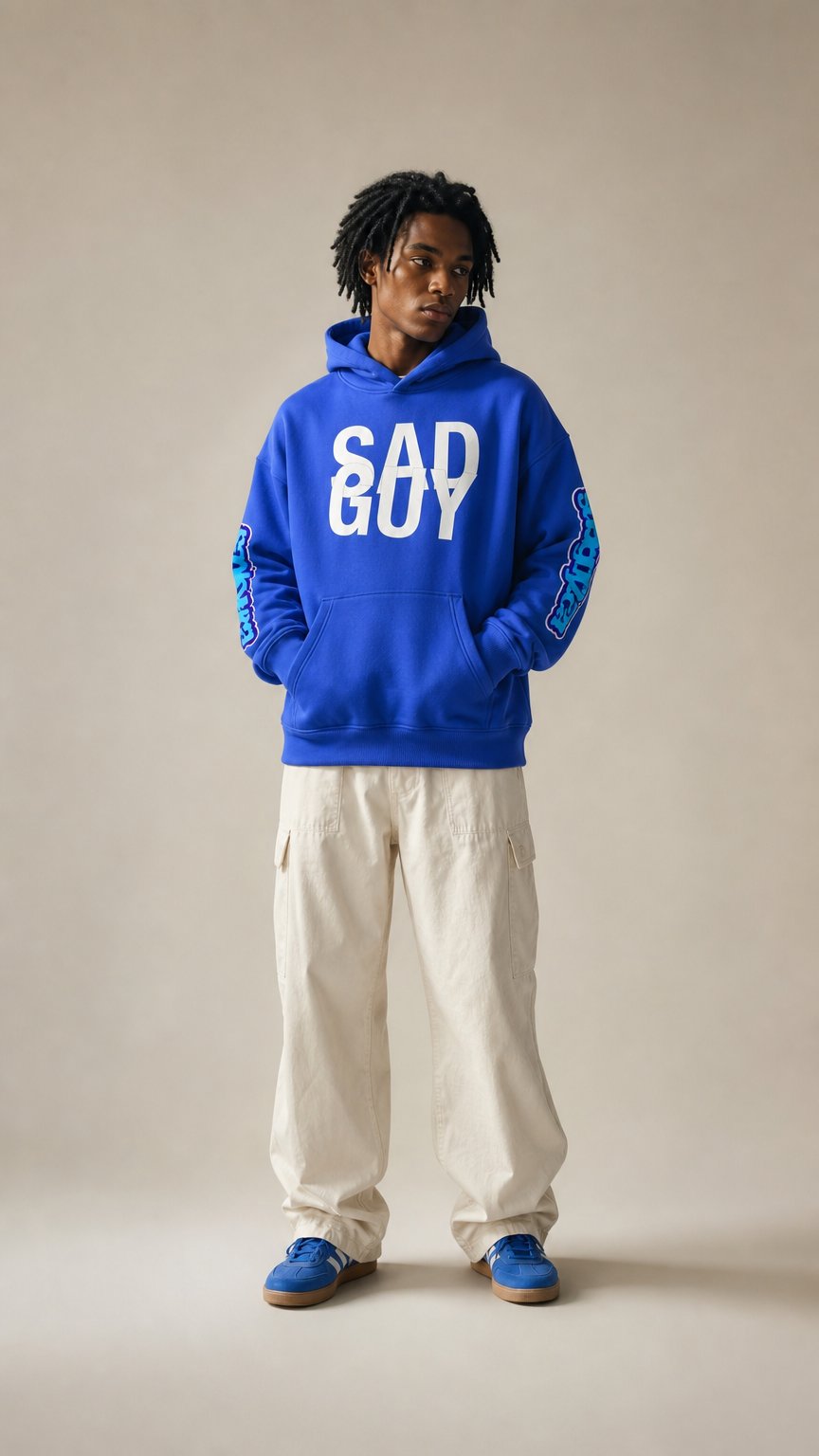 AI product shot of Sadguy® Fleece Hoodie II