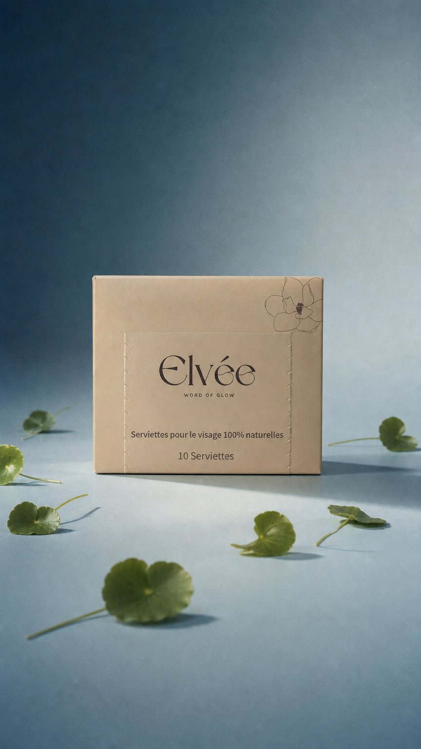AI product shot of Serviettes Visage Biodégradables Format Voyage