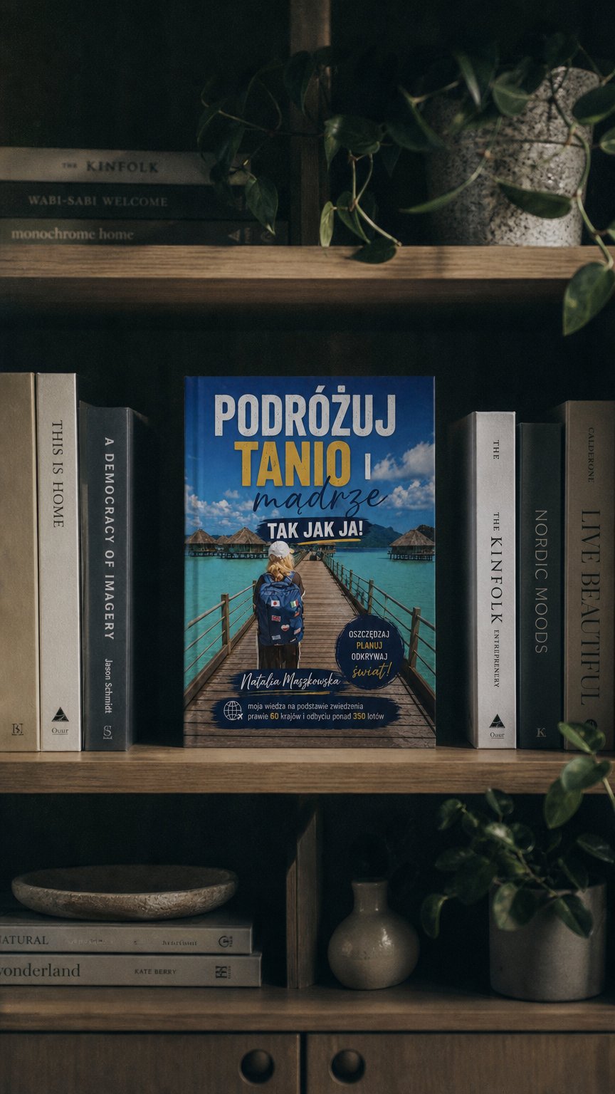 AI product shot of PODRÓŻUJ TANIO I MĄDRZE TAK JAK JA!