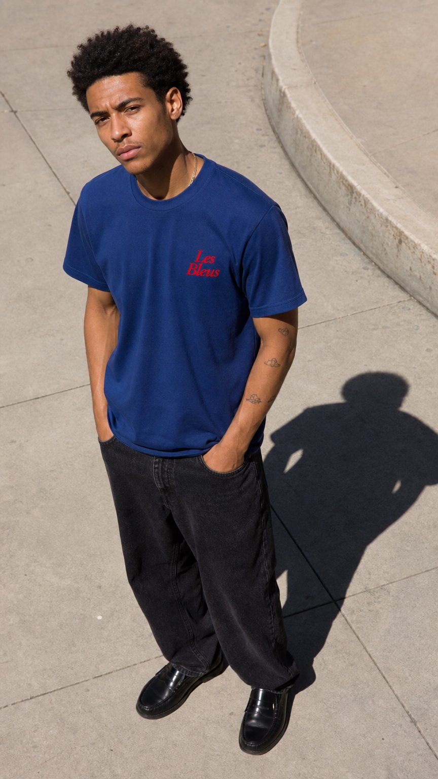 AI product shot of Les Bleus Tee – France Edition | For God and Country Collection