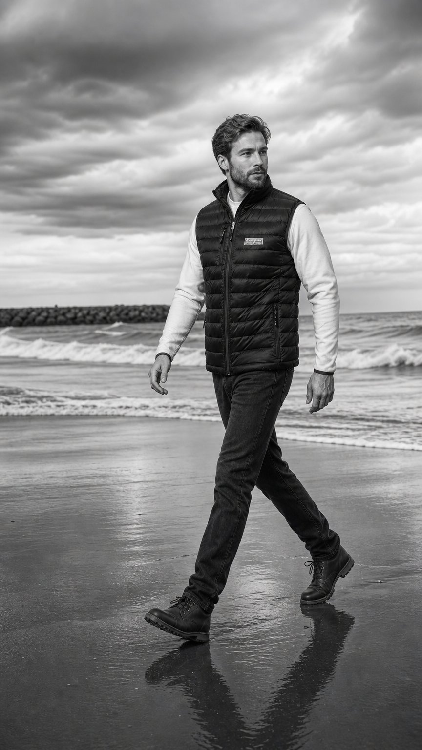 AI product shot of Scotia leichter Daunen-Bodywarmer für Herren