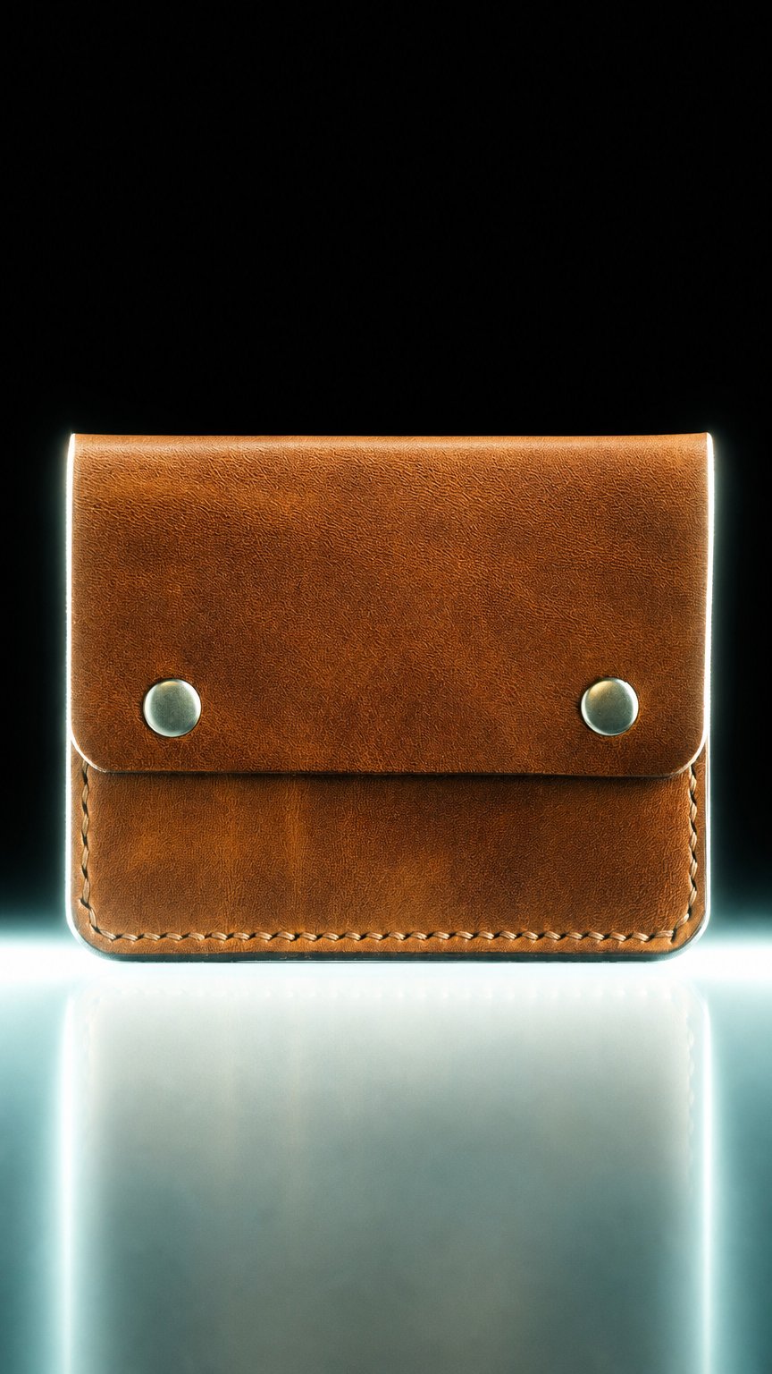 AI product shot of Slim Card Wallet in Buck Brown