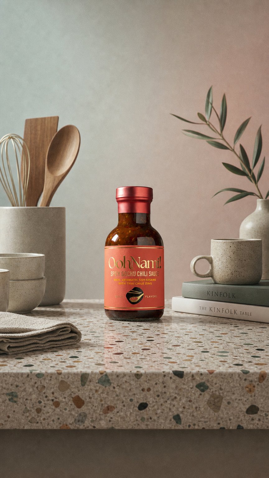 AI product shot of Spicy Gochu Chili Sauce