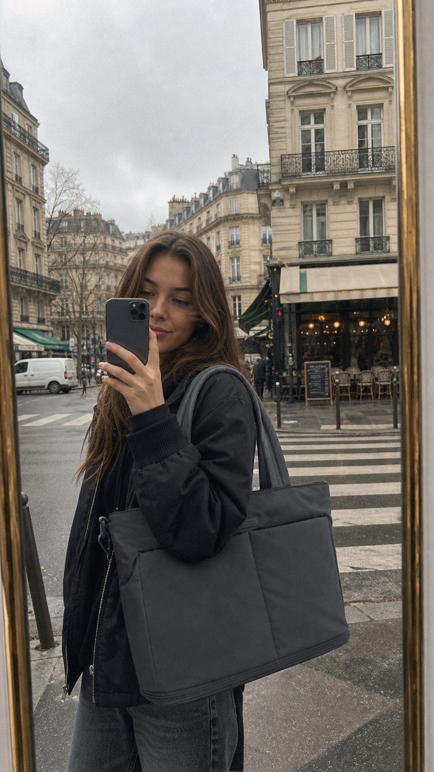 AI product shot of Tate Expandable Tote | Work, Travel And School Bag - Slate