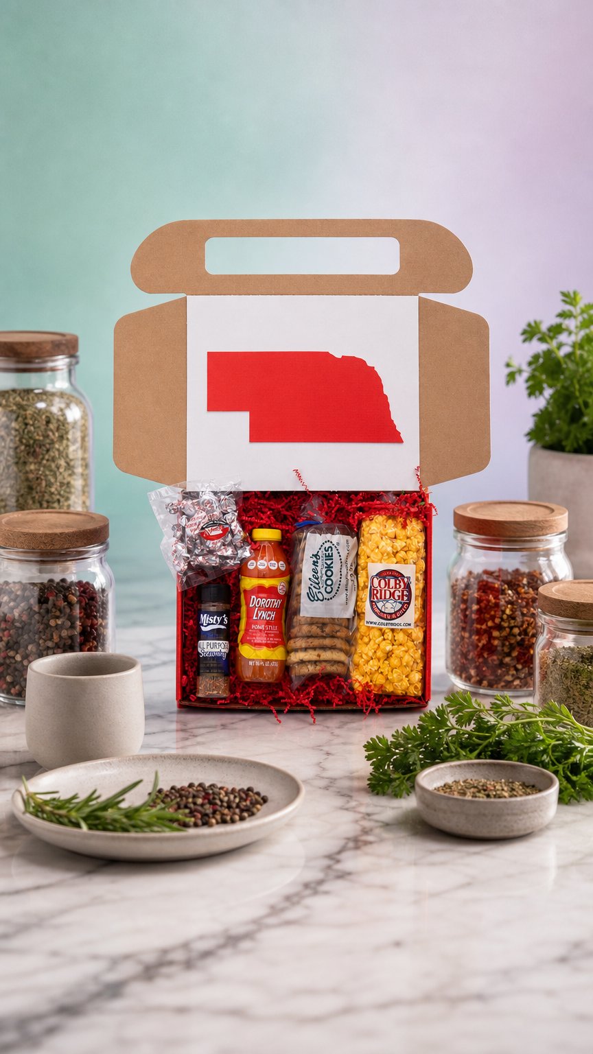 AI product shot of Build-Your-Own 5 Item Nebraska Gift Box