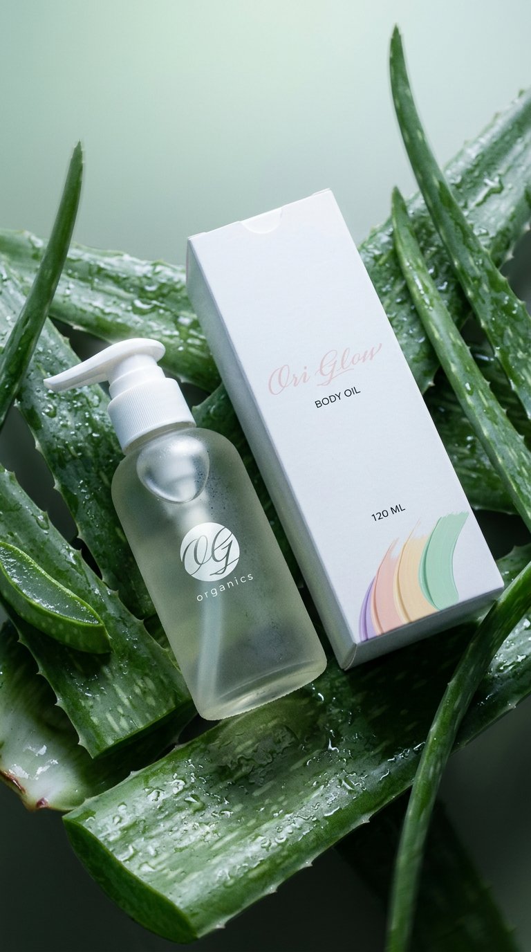 AI product shot of White Musk Body Oil