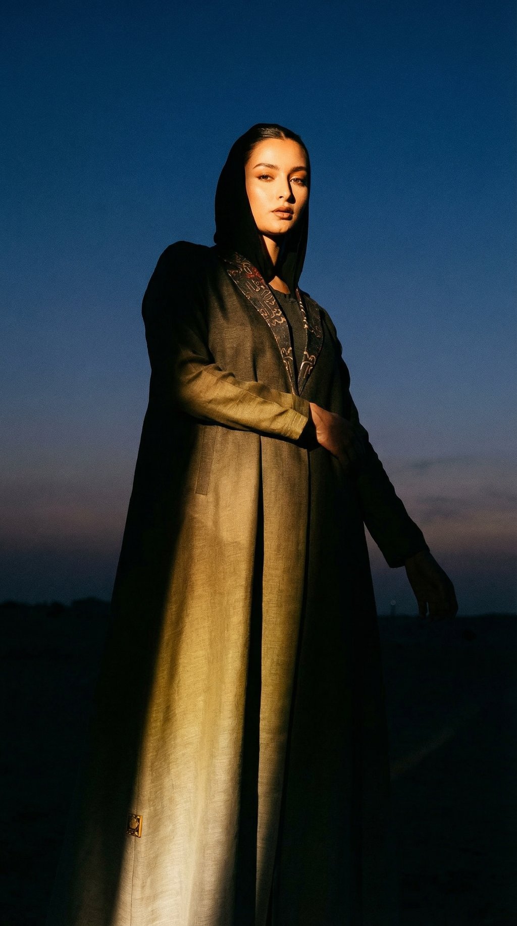 AI product shot of Sukoon – Tranquility in Motion abaya