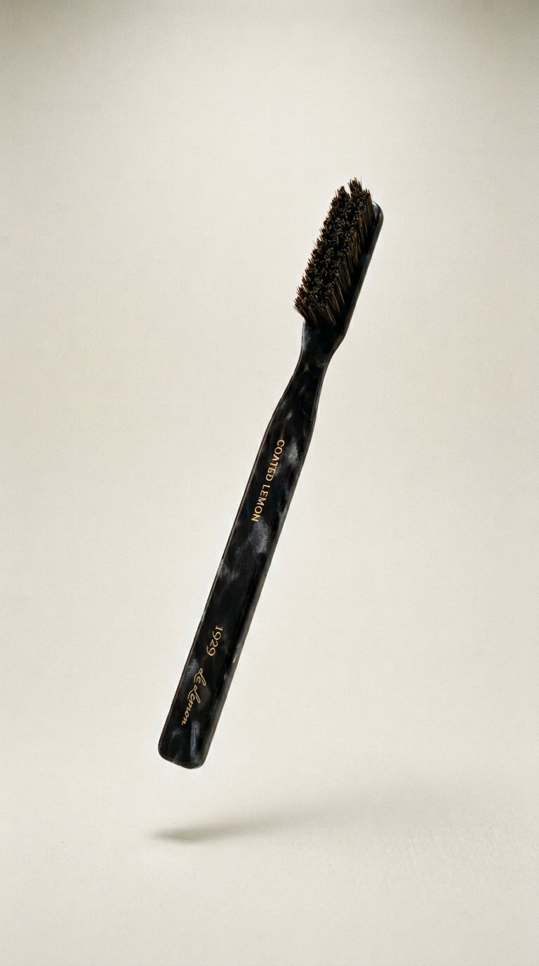 AI product shot of boar bristle toothbrush
