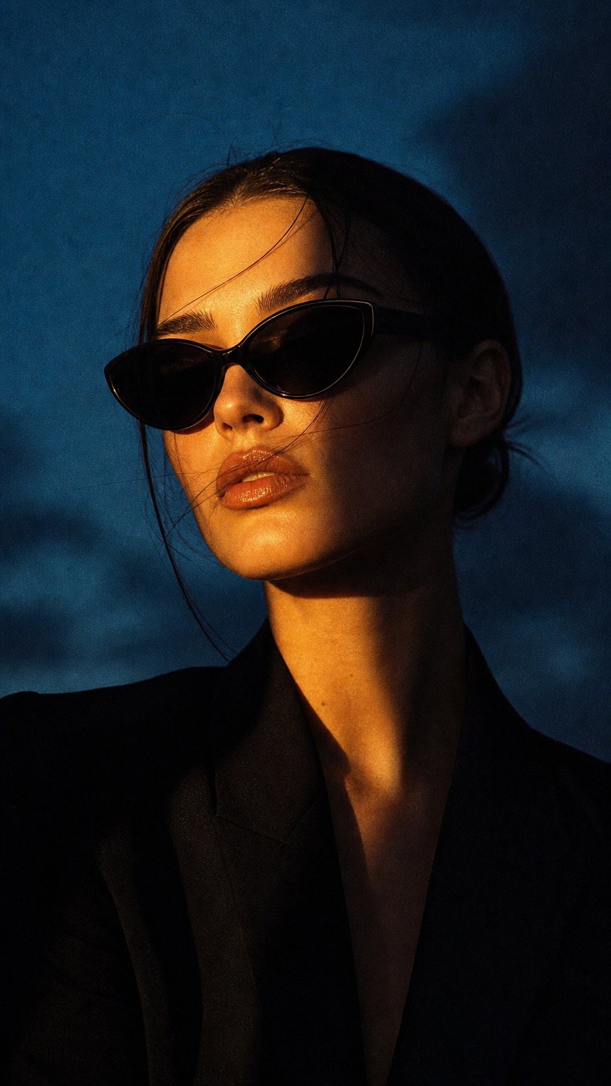 AI product shot of VANTA EXTRA · Feline — Cat-Eye Sonnenbrille