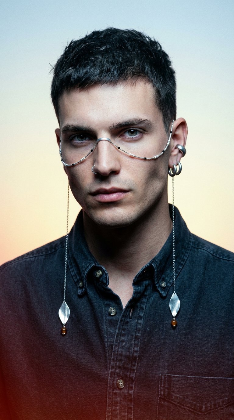 AI product shot of Face chain slim argento Tite