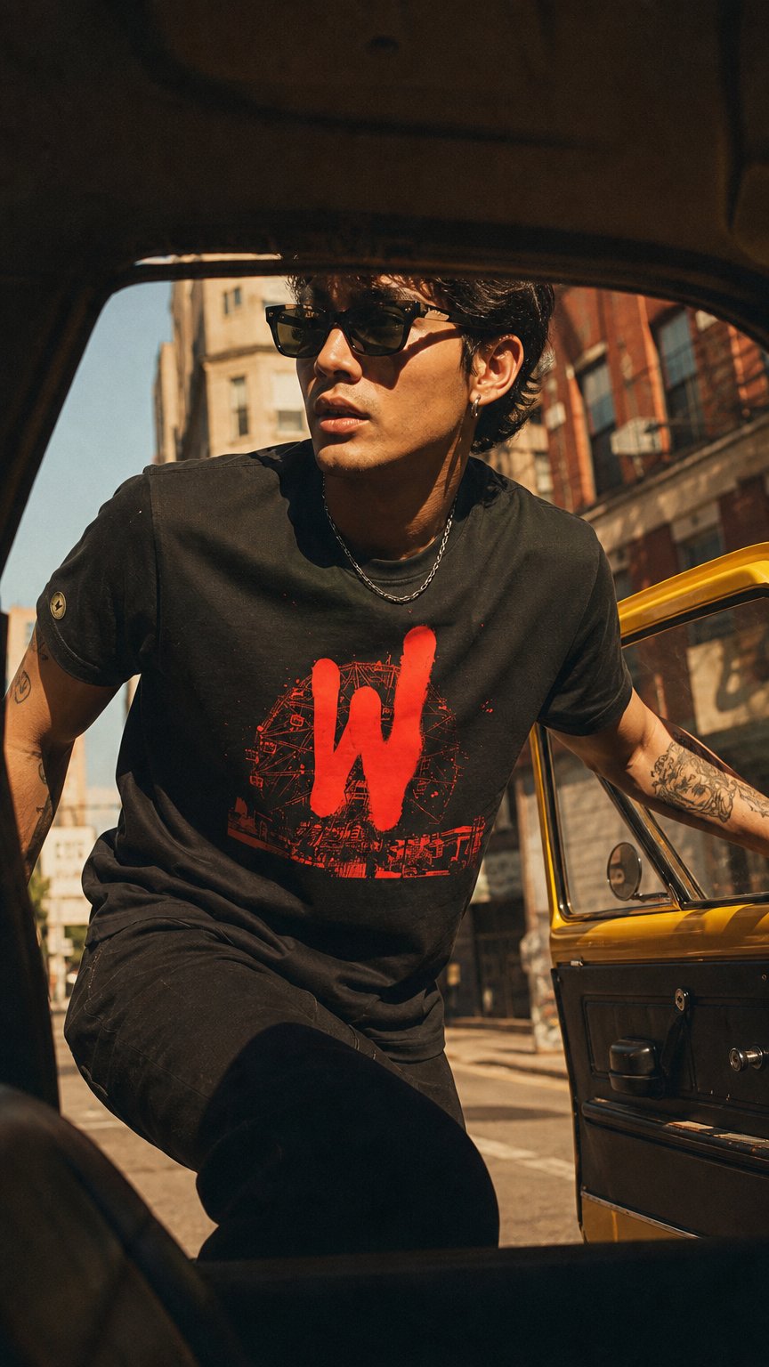 AI product shot of Warriors Wheel Unisex Crew