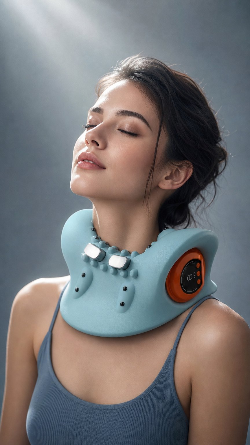 AI product shot of Cervical Traction & Acupressure Device