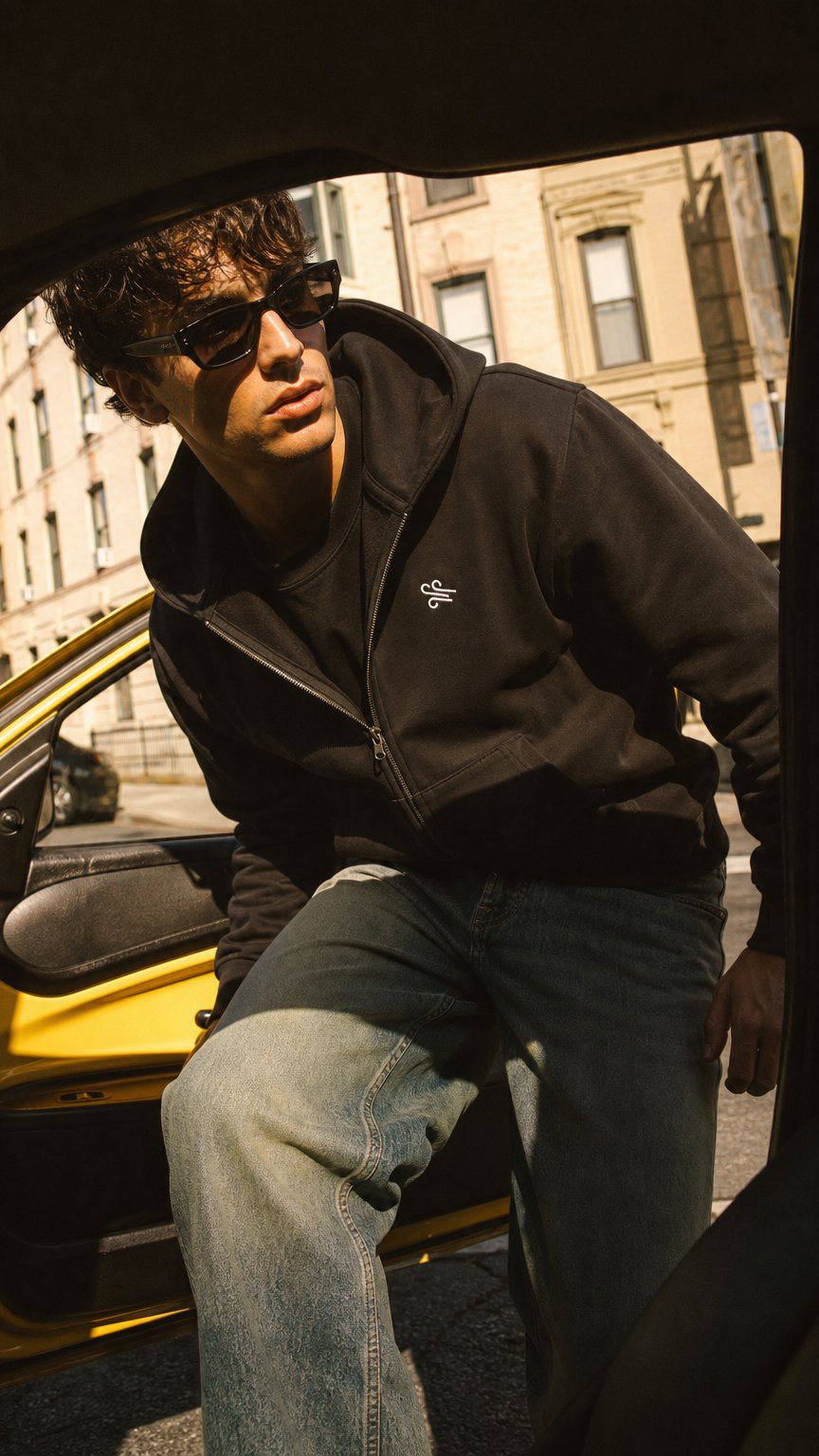 AI product shot of KIVO Neck Pillow Hoodie | Black