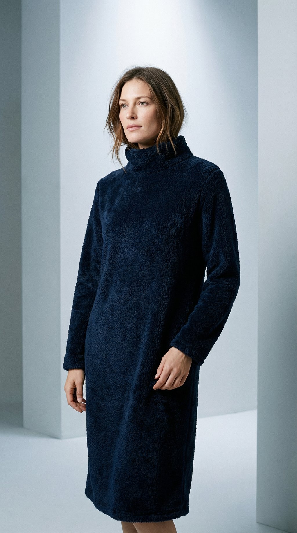 AI product shot of Fleece Zip-up Dressing Gown