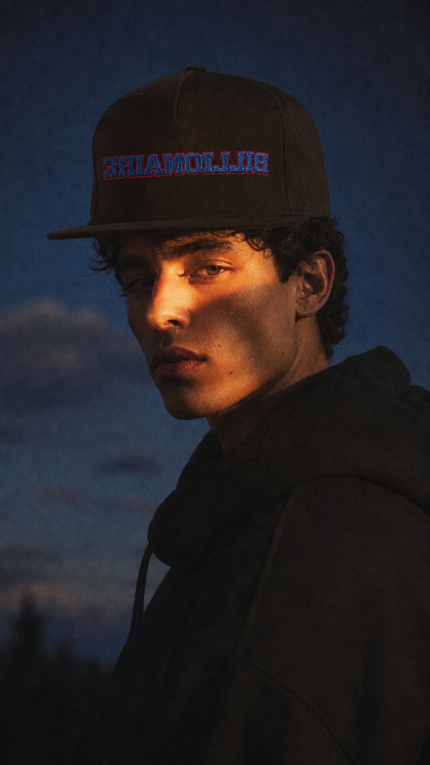 AI product shot of Mirrored Billionaire Snapback