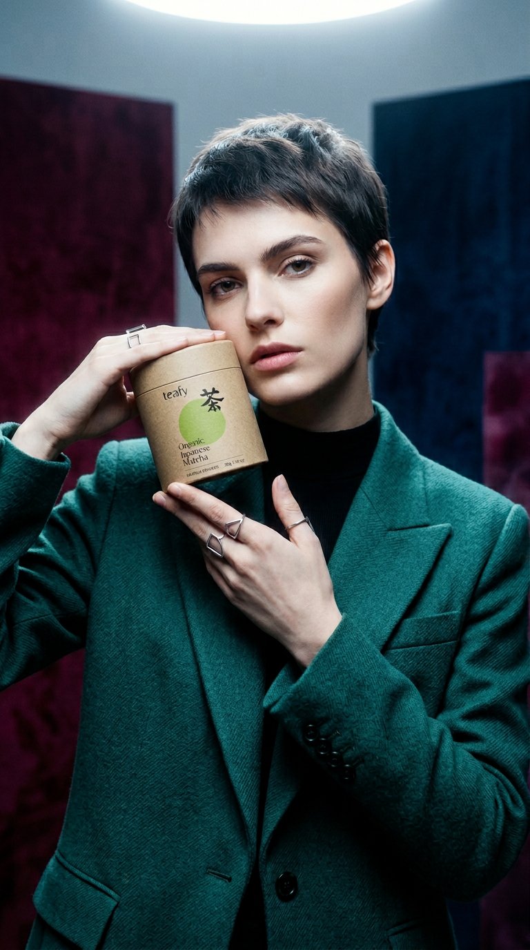 AI product shot of Ceremonial Grade Matcha Powder