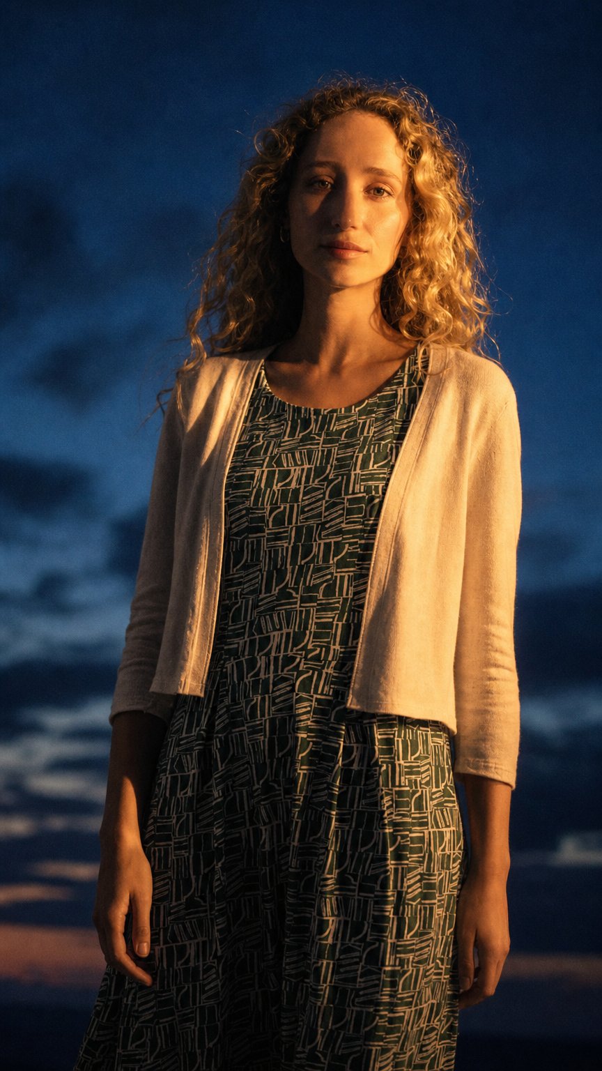 AI product shot of Vanessa Knitted Cardigan in GOTS-Certified Organic Cotton