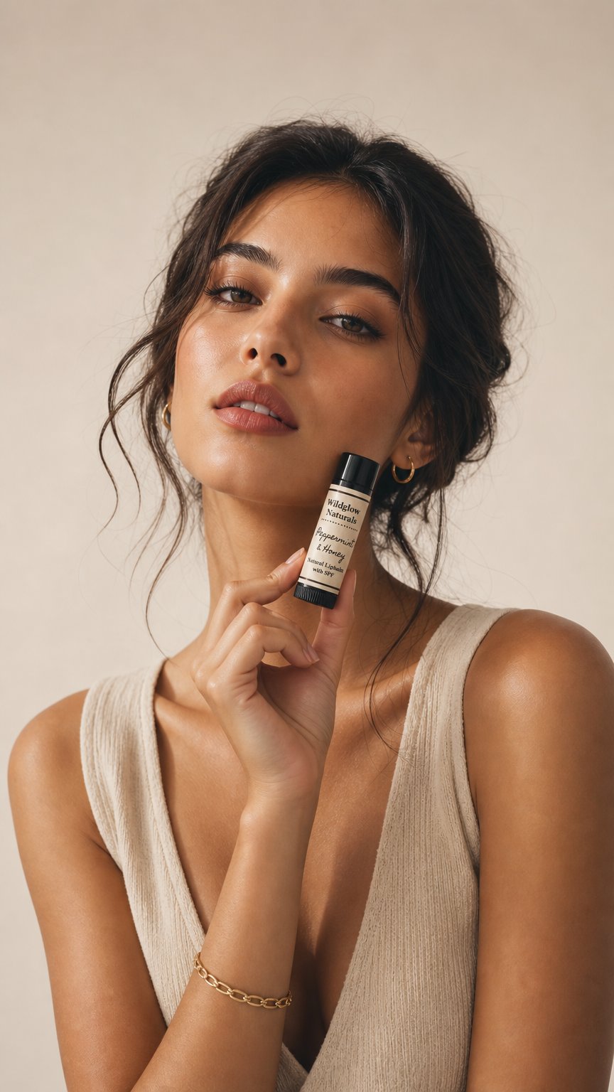 AI product shot of Organic Lipbalm with SPF