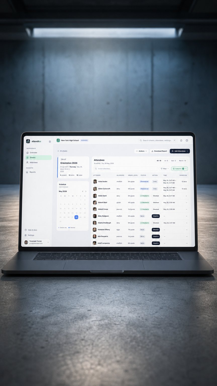 AI product shot of Attenditai Attendance Tracking Software