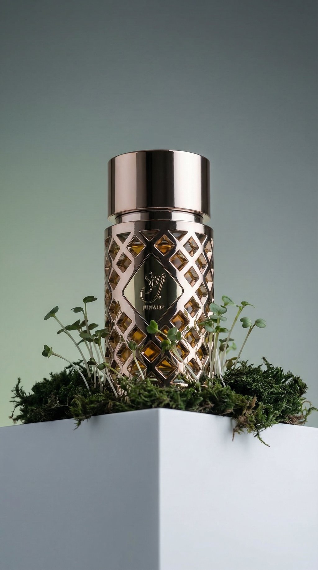 AI product shot of Apa de Parfum Jazzab Gold, Ard Al Zaafaran, Femei – 100ml