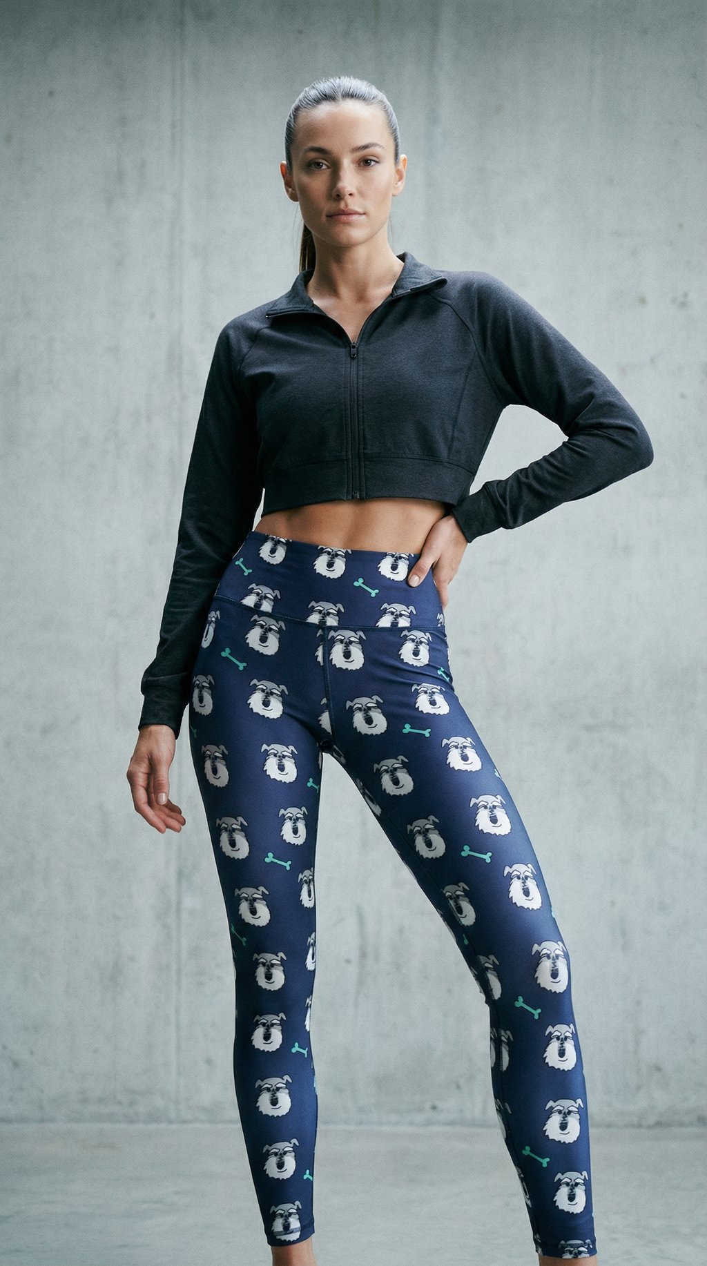 AI product shot of CLEARANCE Colorado Mini Schnauzer Rescue FUNDRAISER (Exclusive) - High-quality Handcrafted Vibrant Leggings