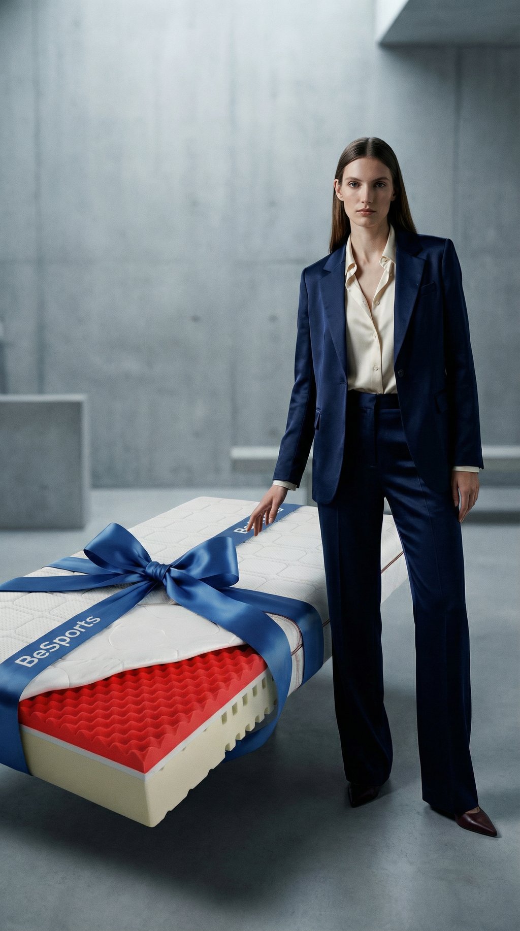 AI product shot of Hero Hybrid Foam Mattress 80 x 200 cm with 2-in-1 Hardness, Ergonomic 7-Zones, Airflex Hybrid Foam and High Stability Breathable, Durable Cover Washable up to 60 °C. Oeko-Tex 100