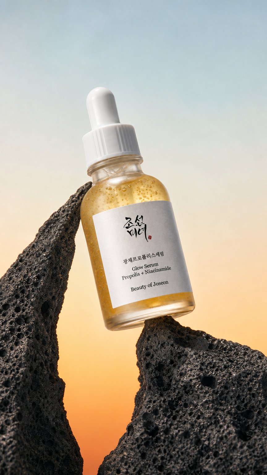 AI product shot of Beauty of Joseon Propolis+Niacinamide Glow Serum 60ml. – Ορός λάμψης με πρόπολη & νιασιναμίδη