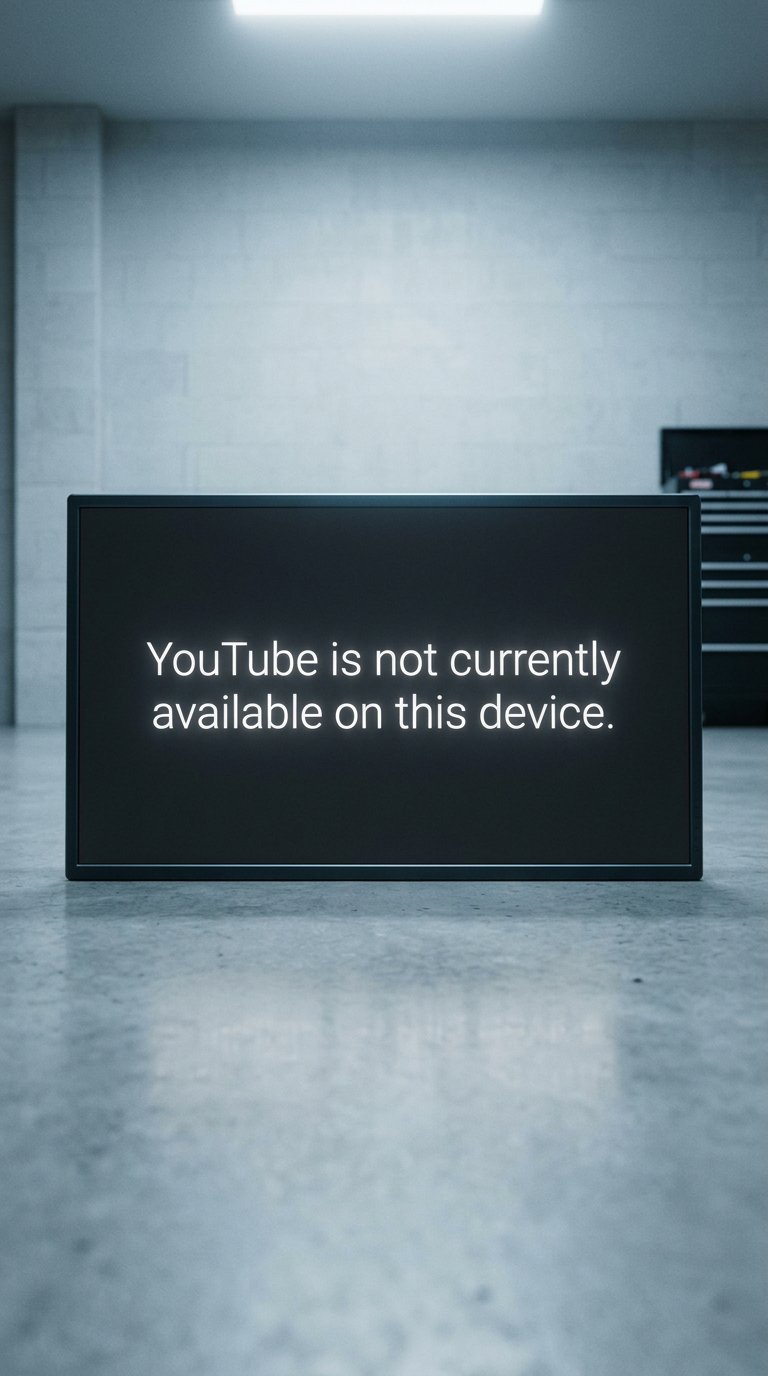 AI product shot of YouTube is not currently available on this device.