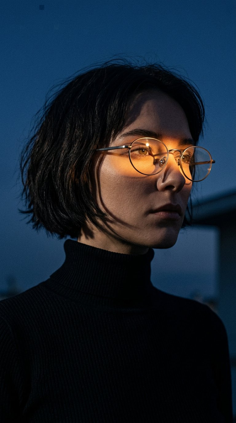 AI product shot of Unisex Metal Frameless Polygonal Clear Lens Glasses, Suitable For Office, Computer Work, Decoration, Reading Newspapers, Lightweight And Comfortable