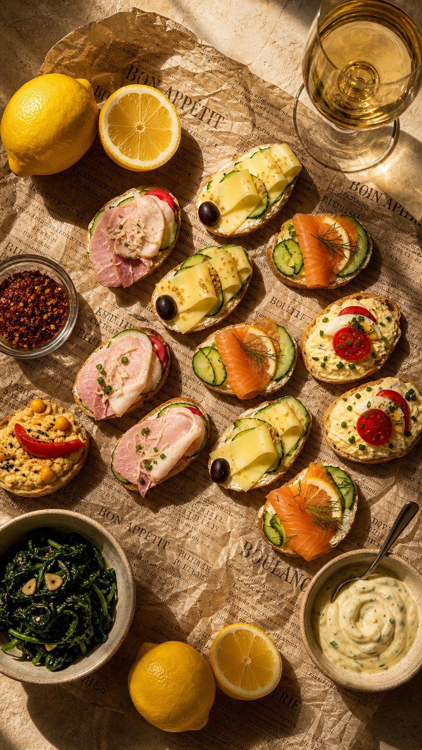 AI product shot of Canapés, Mix | 10 Stk. belegte Brötchen