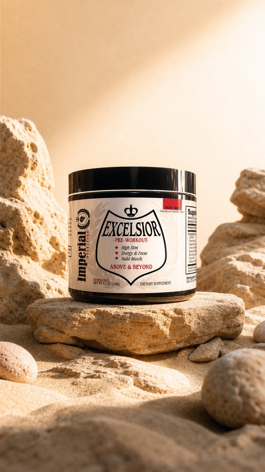 AI product shot of Excelsior 30 Servings Fruit Punch Pre-Workout