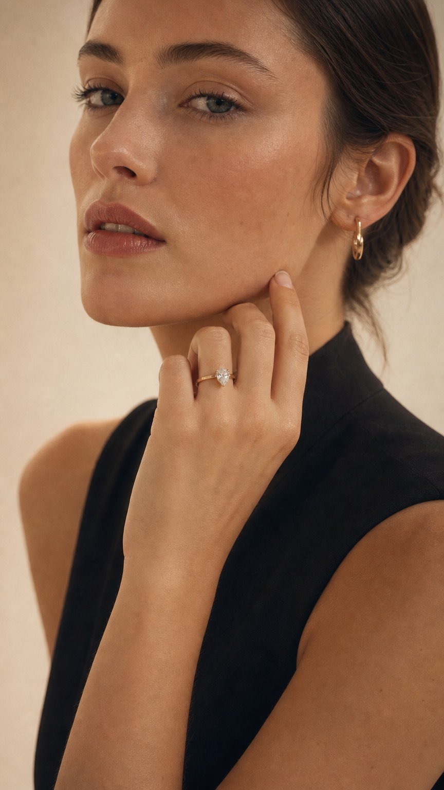 AI product shot of Pear Solitaire Lab-grown Diamond Ring - 14K Yellow Gold (1.5 ct.)