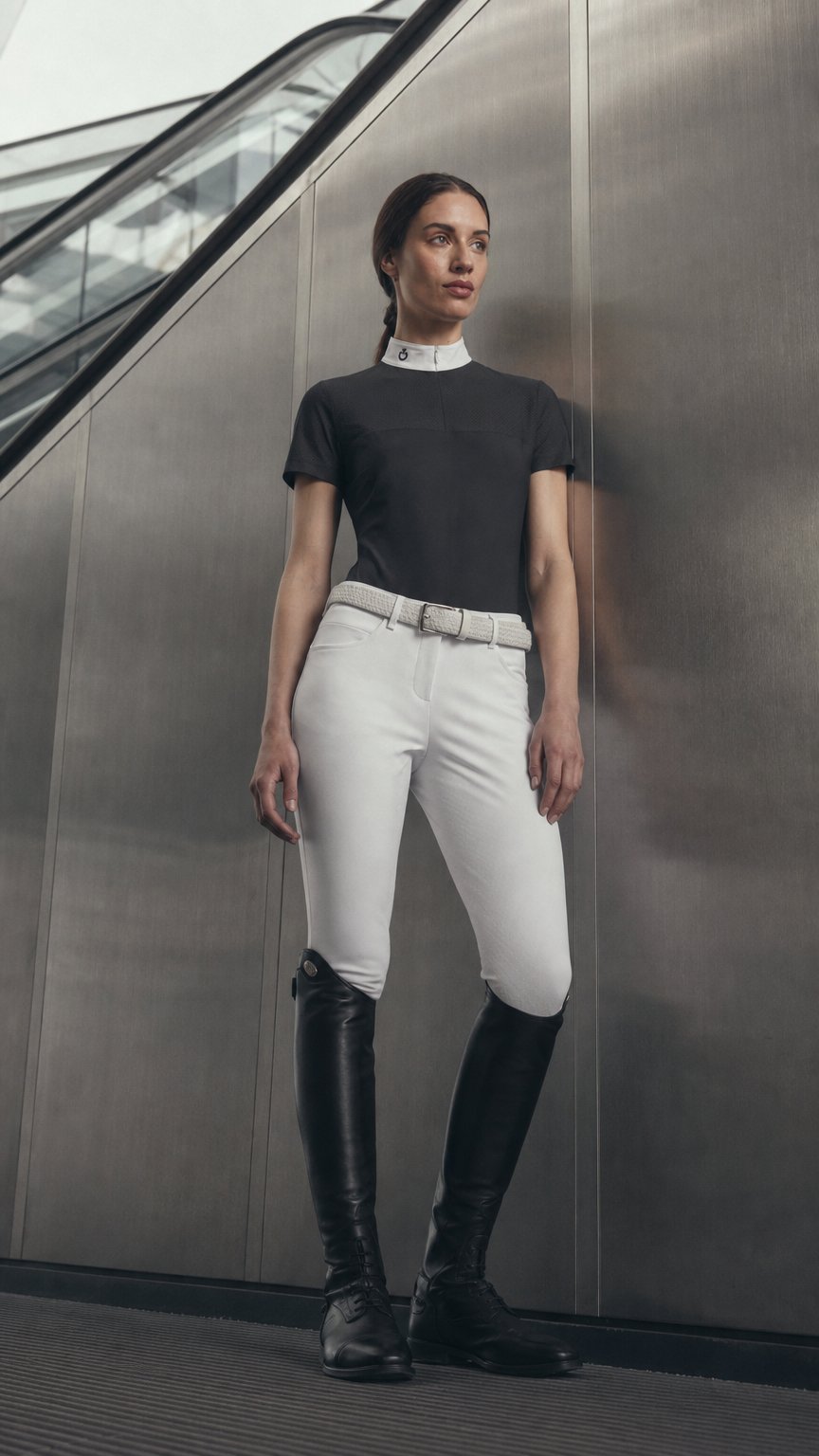 AI product shot of Perforated Jersey Inserts S/S Shirt - Charcoal
