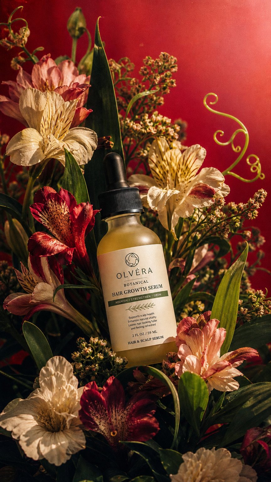 AI product shot of Olvera Hair Growth Serum