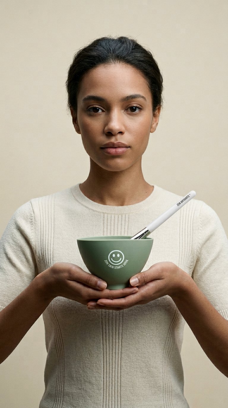 AI product shot of Silicone Clay Face Mask Mixing Bowl and Brush Set