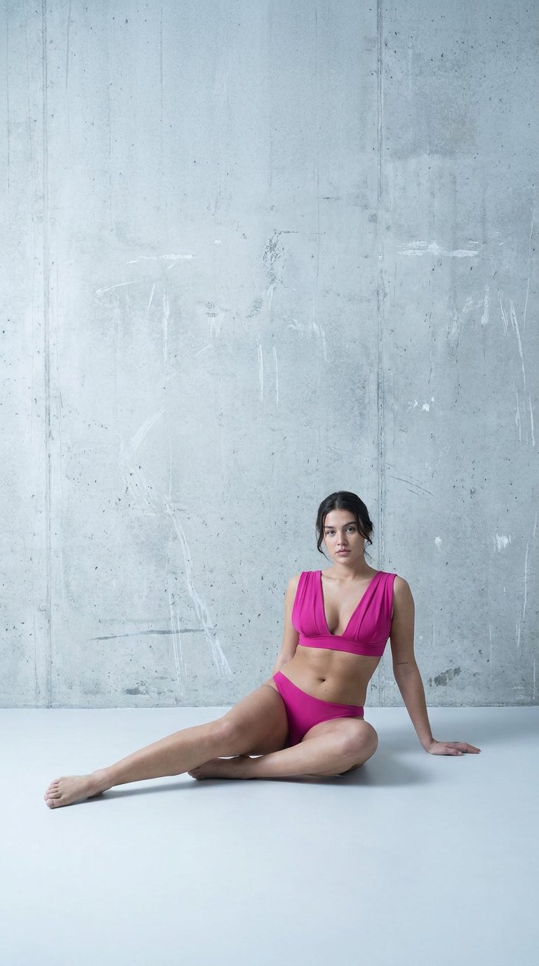 AI product shot of Bikini Hanan Top + Gala Bottom Royal Pink