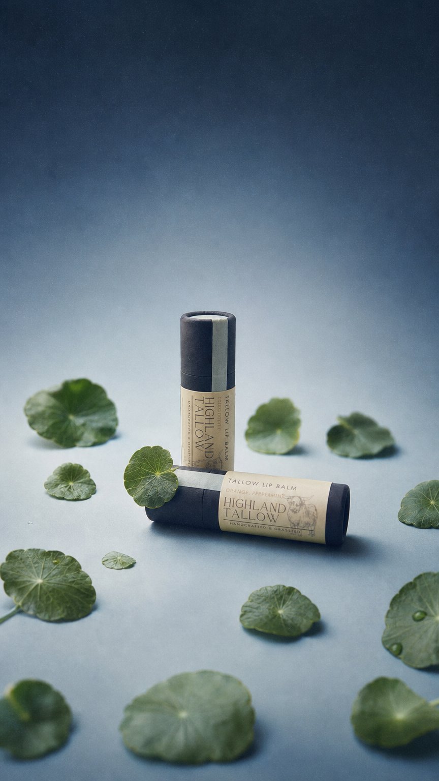 AI product shot of Grass-Fed Tallow Lip Balm | Natural Lip Moisturizer for Dry & Chapped Lips