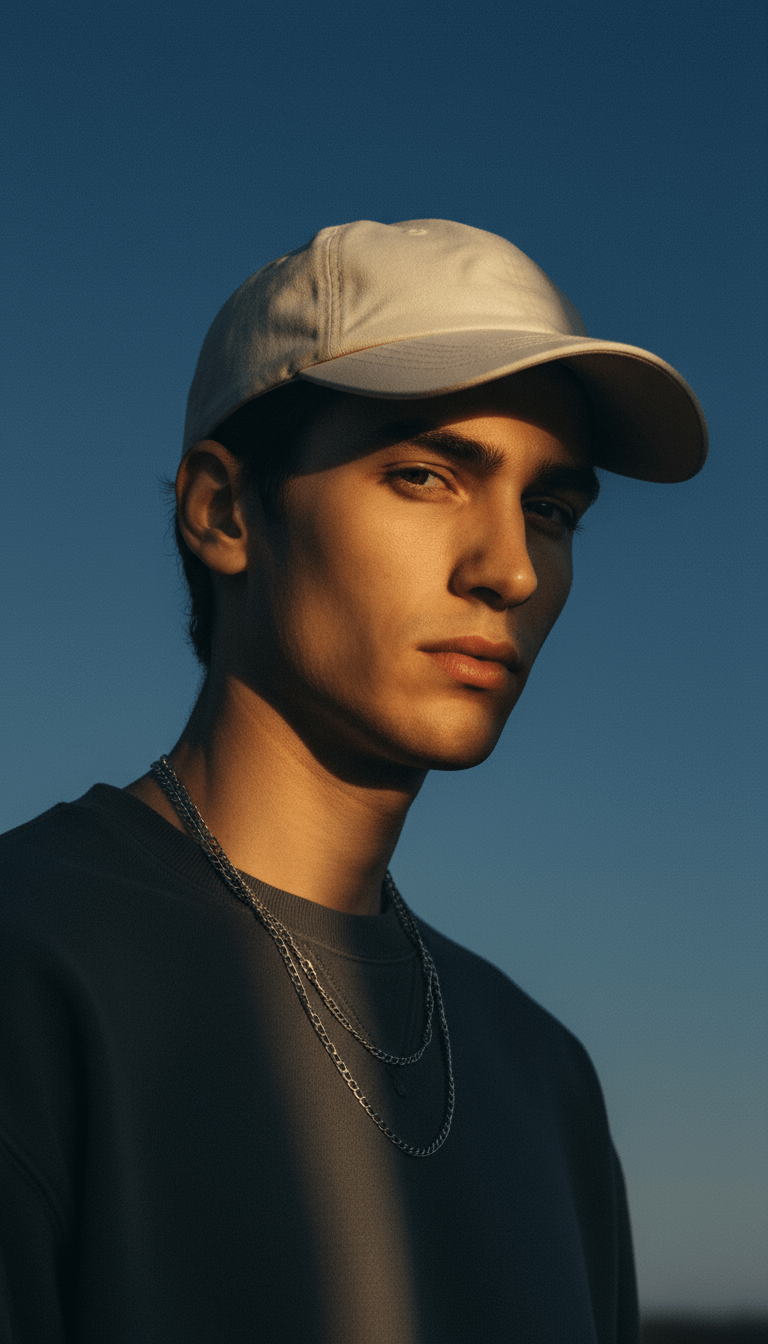 AI product shot of Organic dad cap