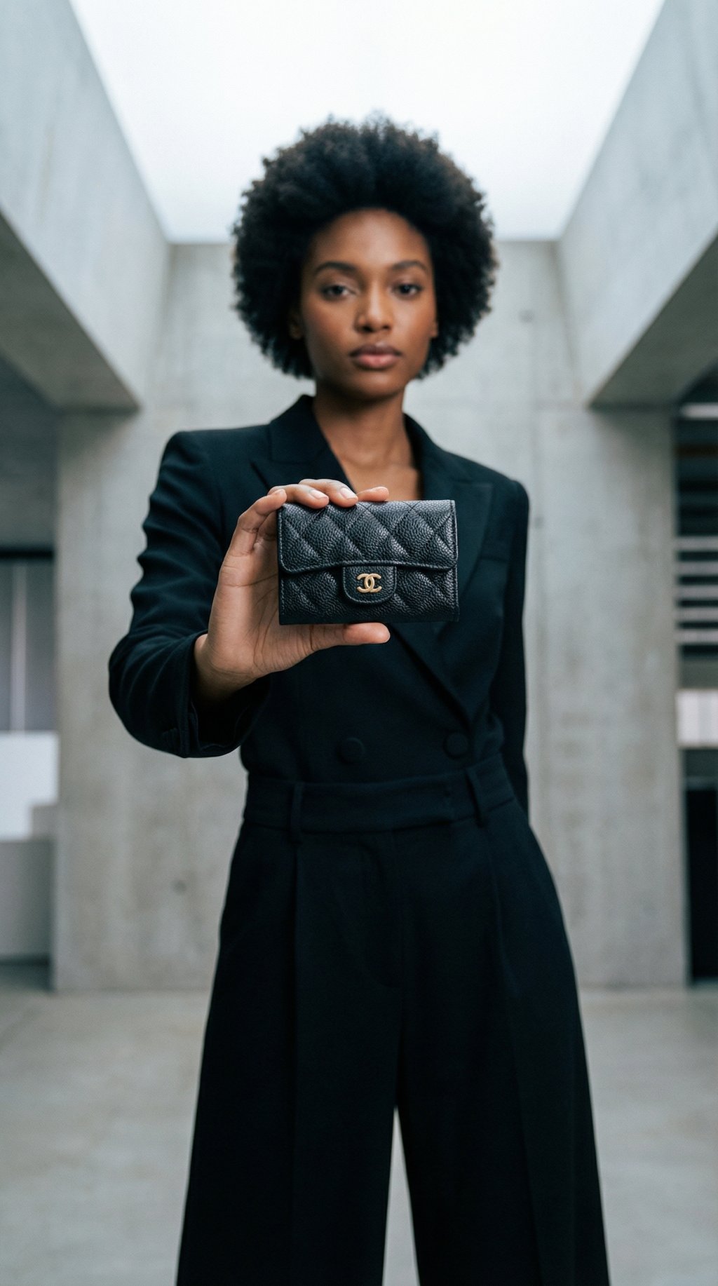 AI product shot of Chanel Classic Flap Card Holder