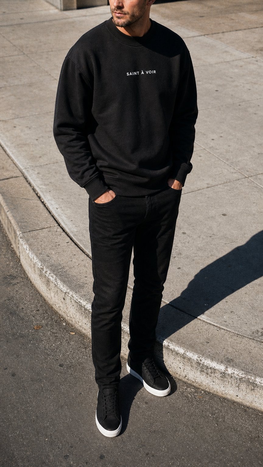AI product shot of The Essential Sweatshirt – Black