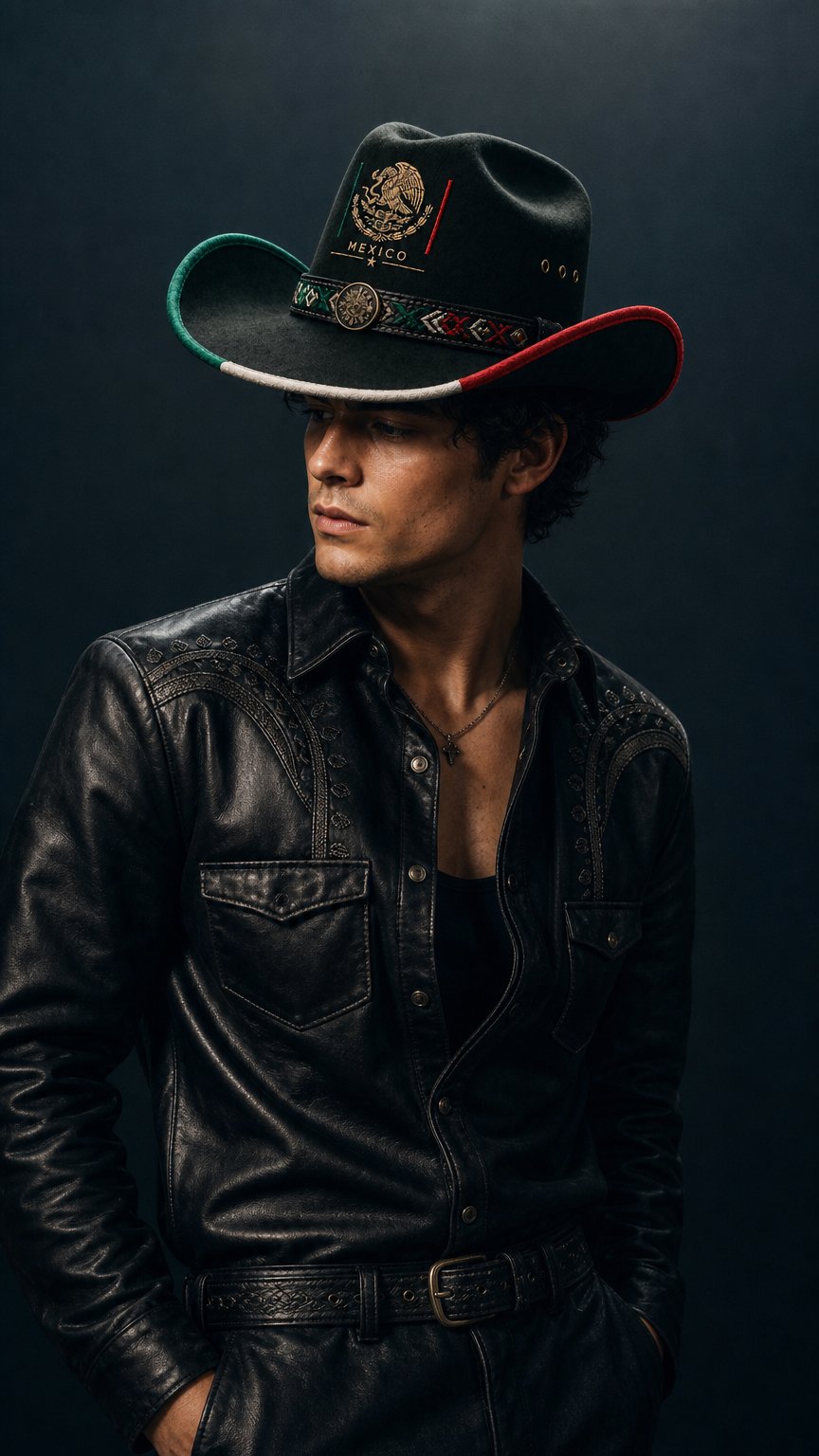 AI product shot of Mexico Themed Cowboy Hat