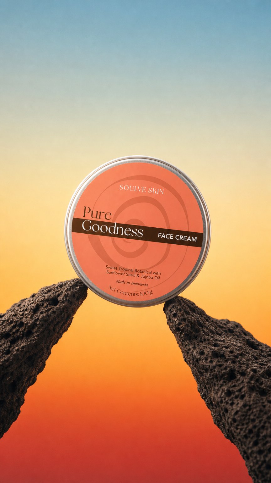 AI product shot of Soulve Pure Goodness Facial Cream