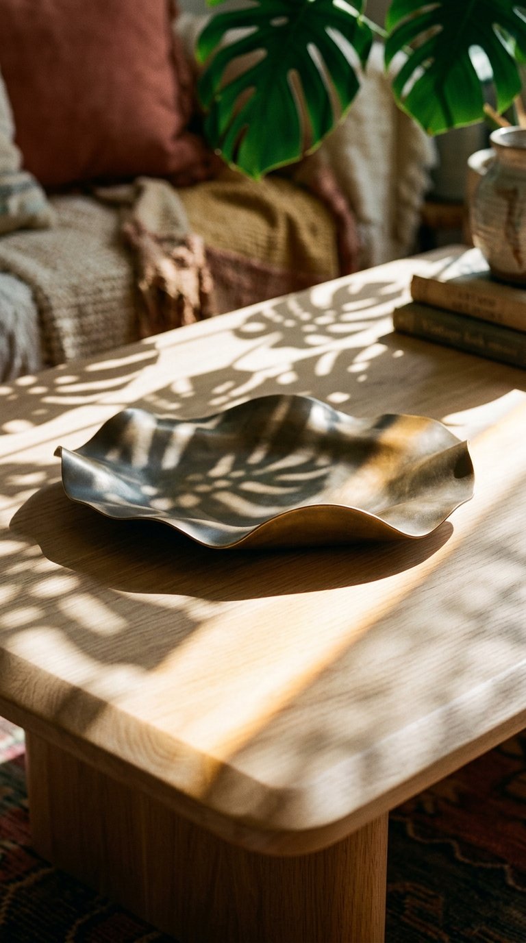 AI product shot of Brass Form Round Platter