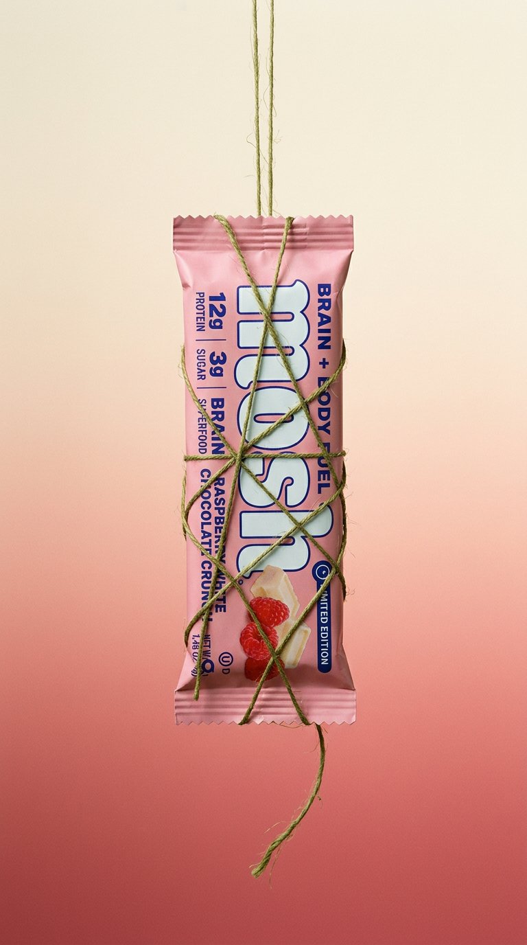 AI product shot of Raspberry White Chocolate Crunch
