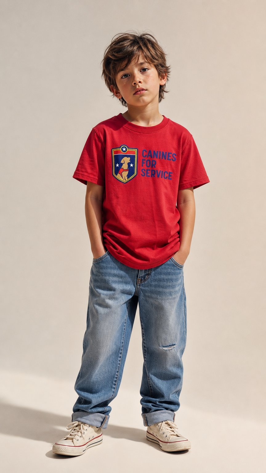 AI product shot of Canines for Service Youth Short Sleeve T-Shirt
