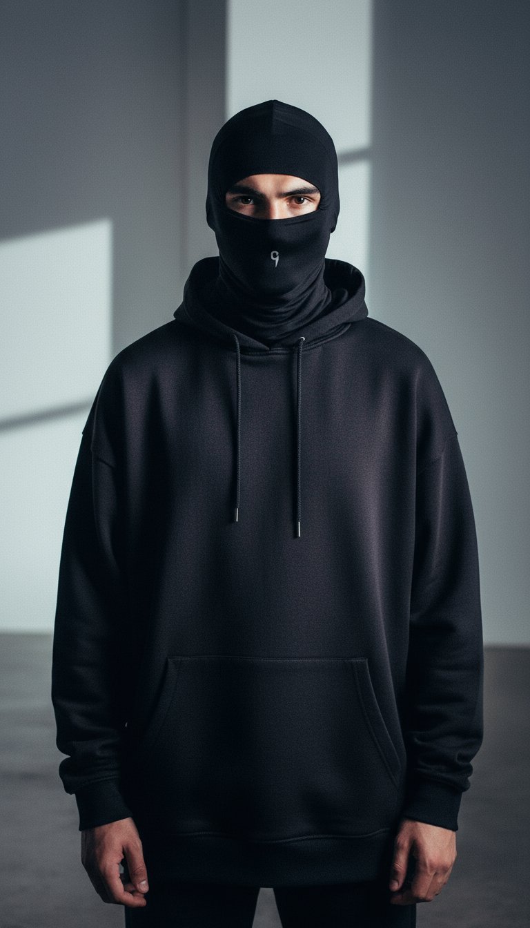 AI product shot of Balaclava reflective C logo