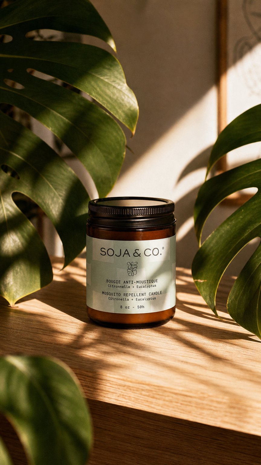 AI product shot of Démo bougie | Citronnelle + Eucalyptus