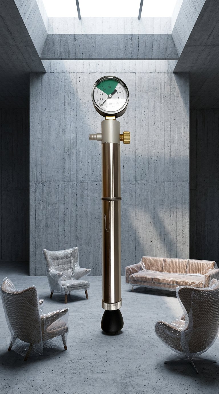 AI product shot of Marchisio Stainless Steel Hand Pump With Gauge